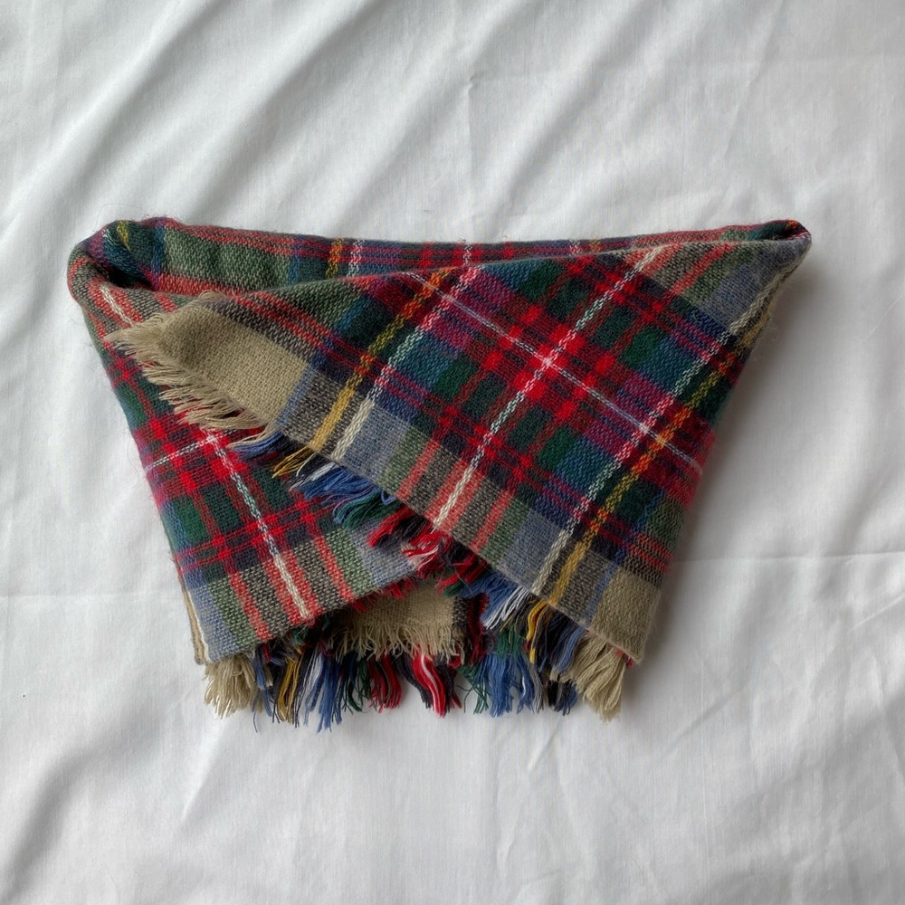Plaid blanket scarf
